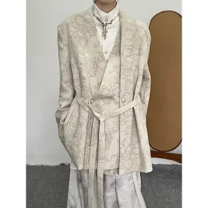 Japanese Vintage Pattern Linen Blazer