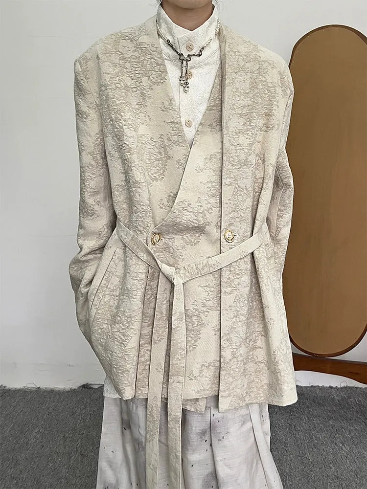 Japanese Vintage Pattern Linen Blazer