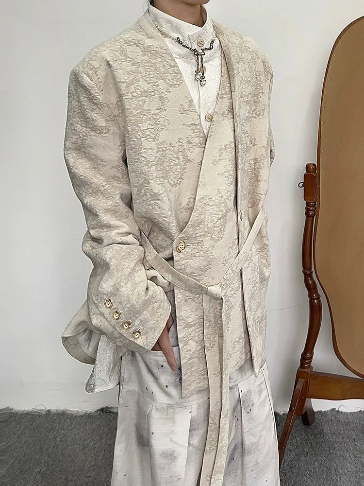 Japanese Vintage Pattern Linen Blazer