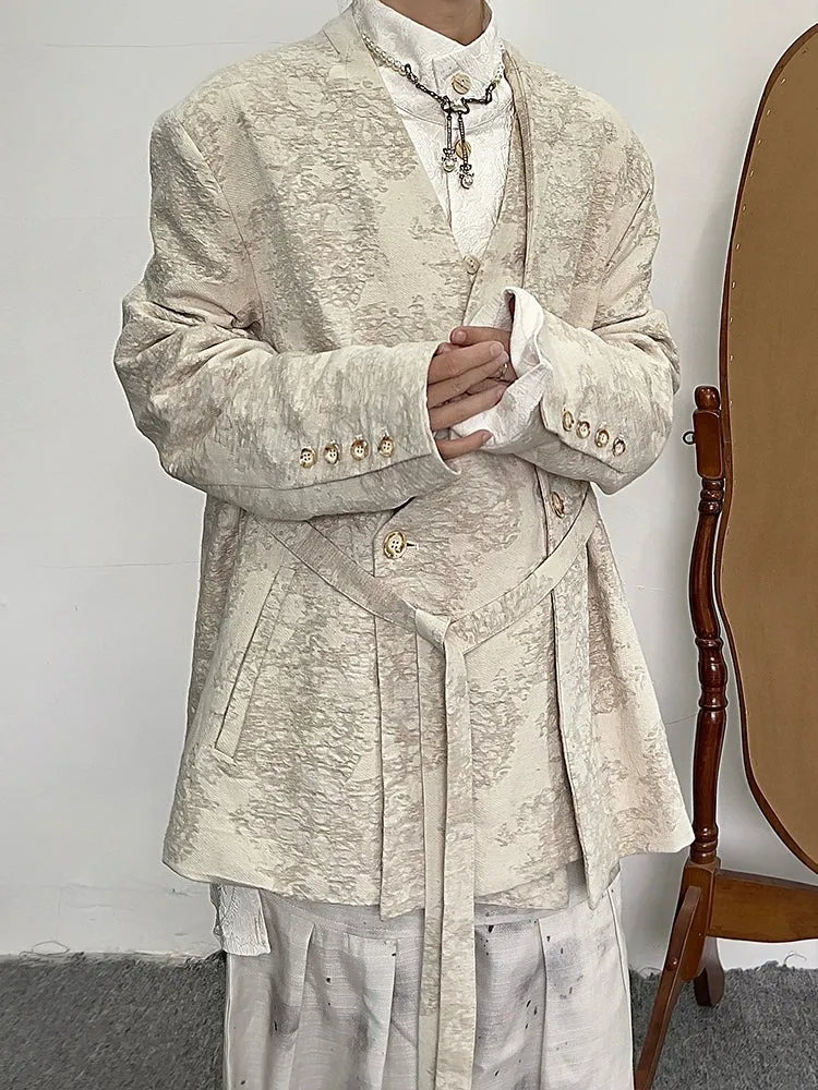 Japanese Vintage Pattern Linen Blazer