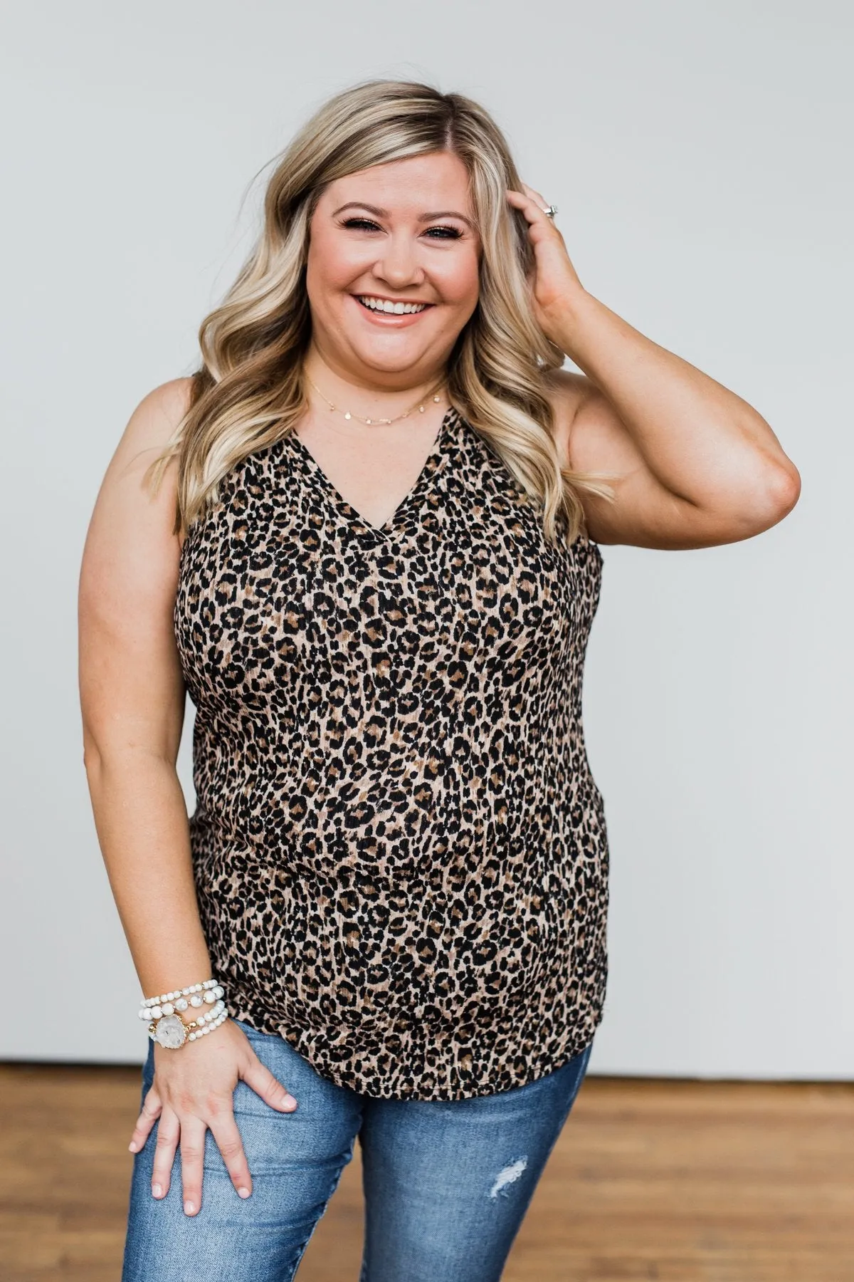 Just Passing Through Leopard Tank Top- Black & Brown