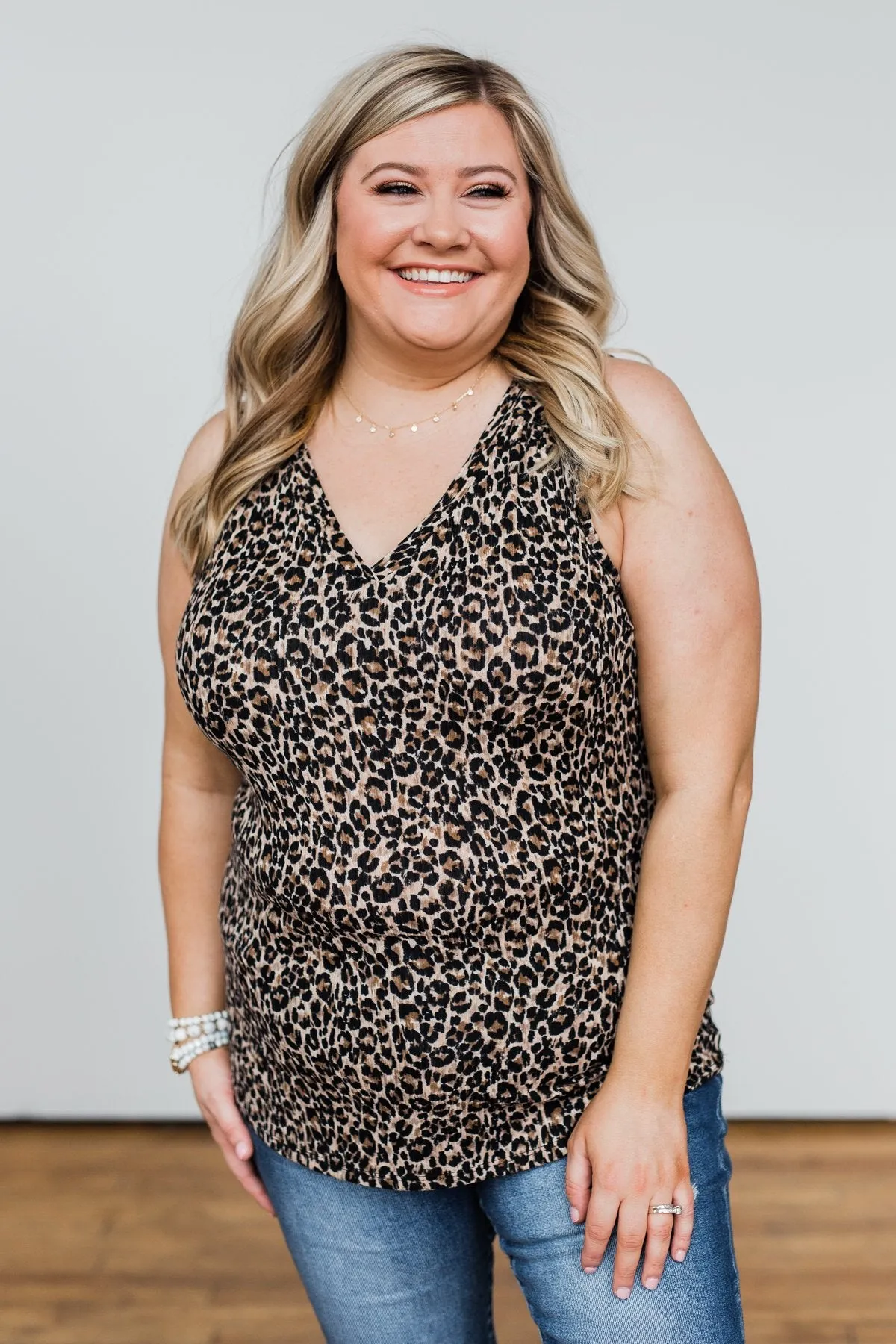 Just Passing Through Leopard Tank Top- Black & Brown