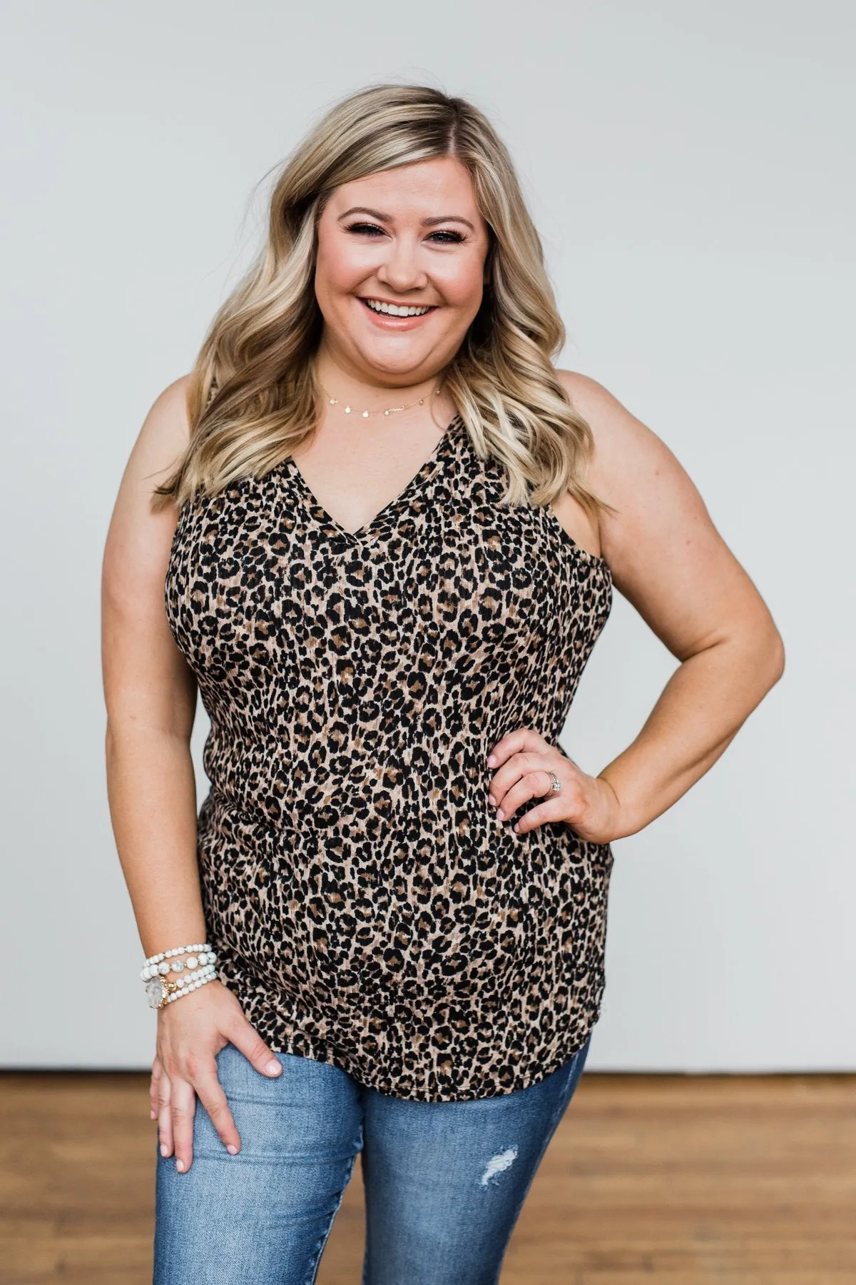 Just Passing Through Leopard Tank Top- Black & Brown