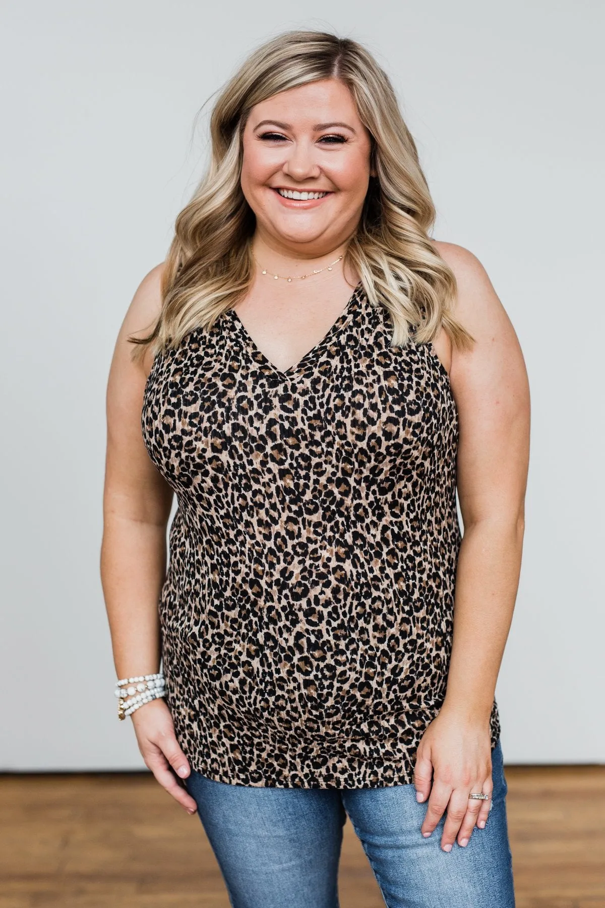 Just Passing Through Leopard Tank Top- Black & Brown