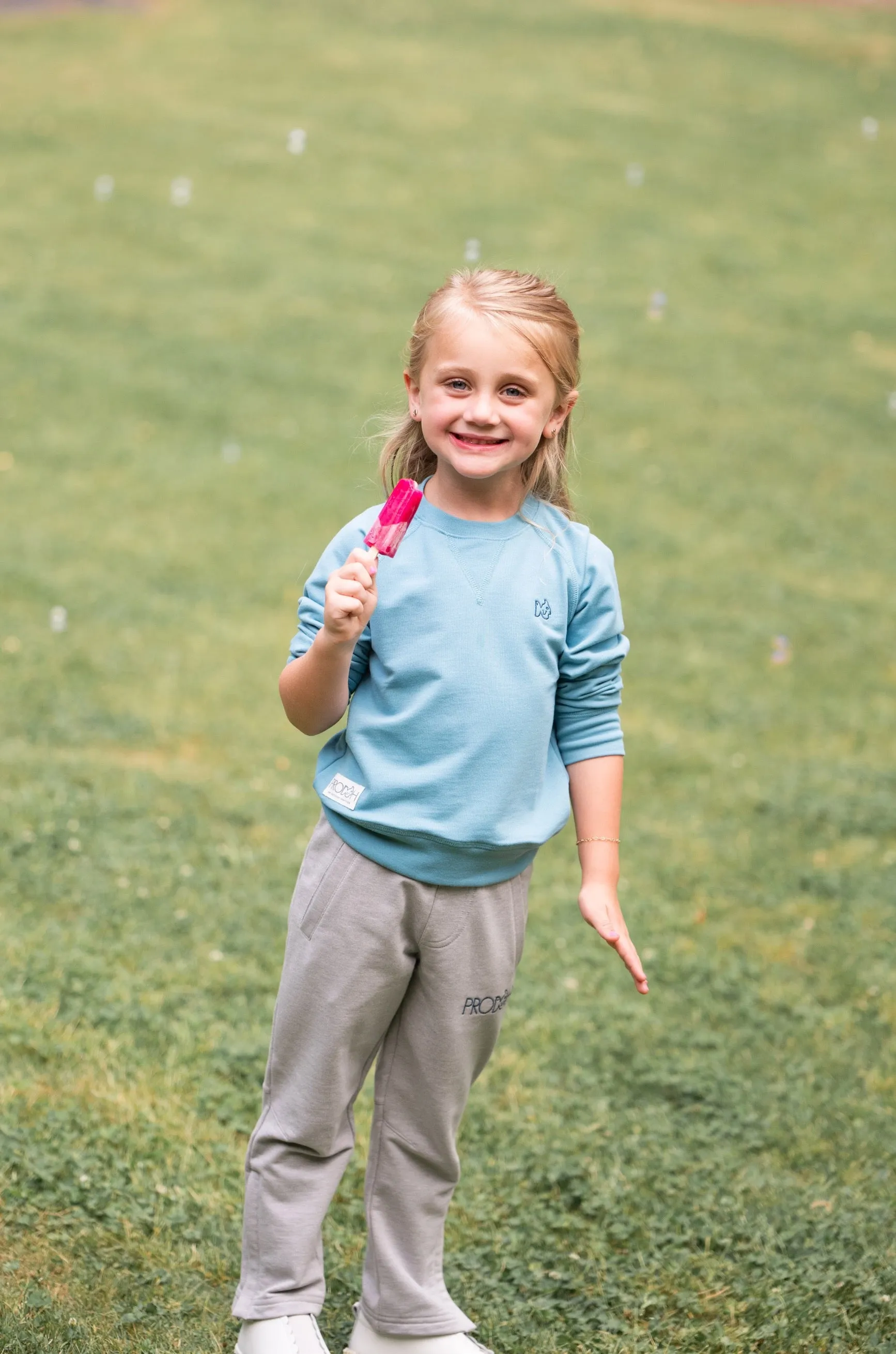 Kid's Crew Control Sweatshirt in Adriatic Blue