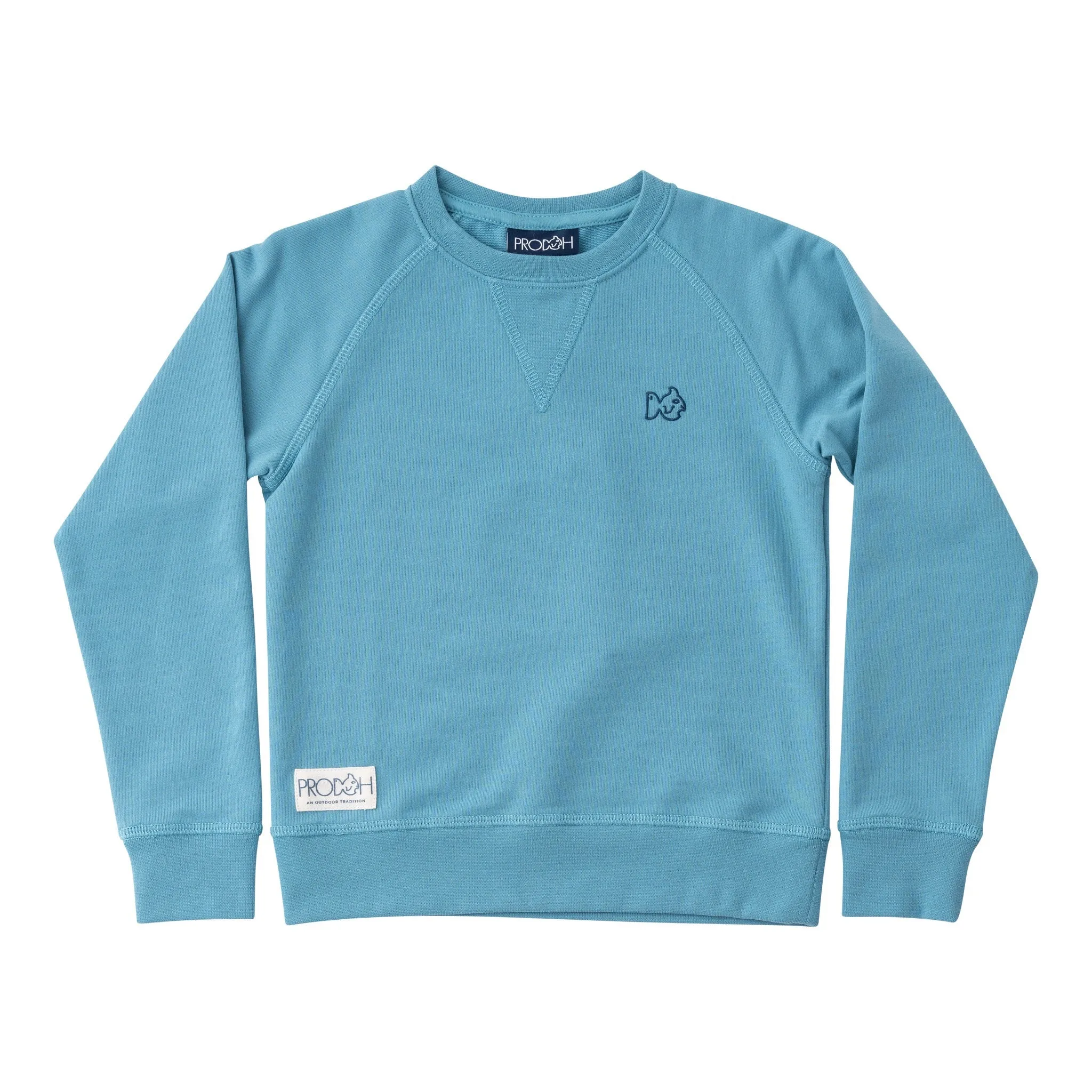 Kid's Crew Control Sweatshirt in Adriatic Blue
