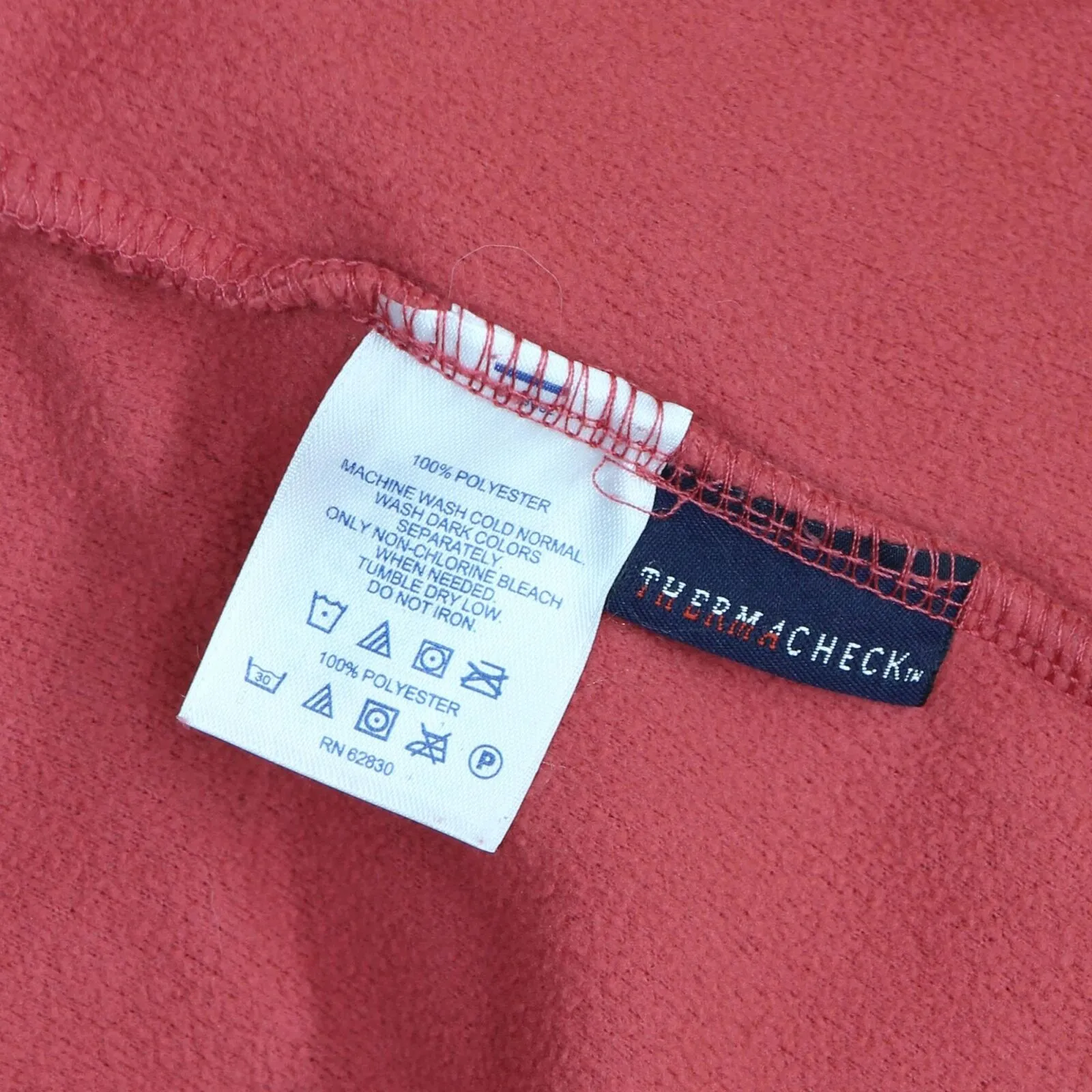 Lands' End Womens Fleece 1/4 Zip Pullover Lightweight Sweatshirt Red Orange M