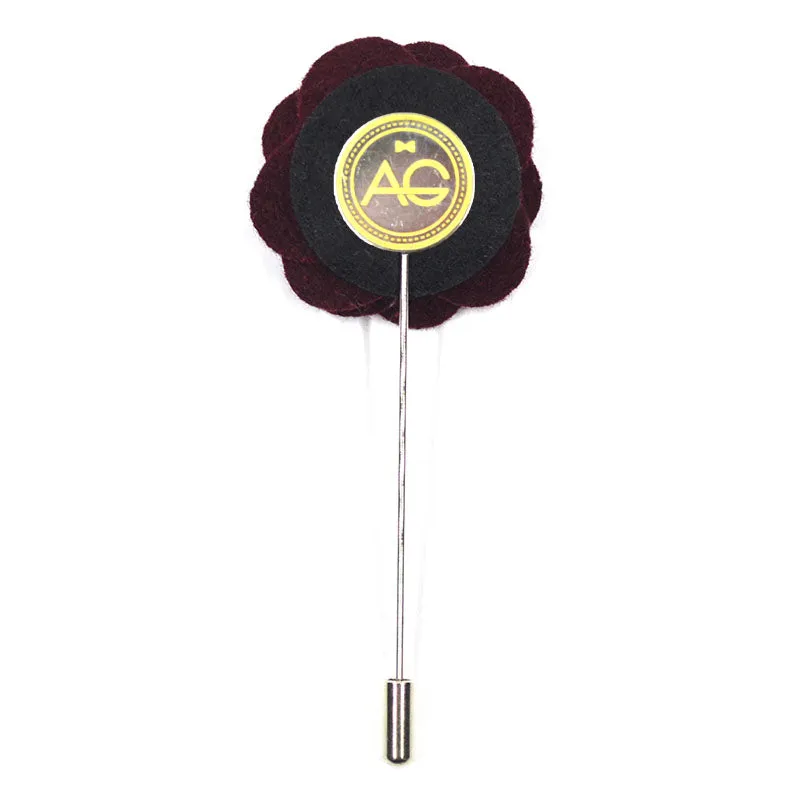 Lapel Pin - Floral Eggplant Jam