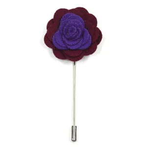 Lapel Pin - Floral Eggplant Jam