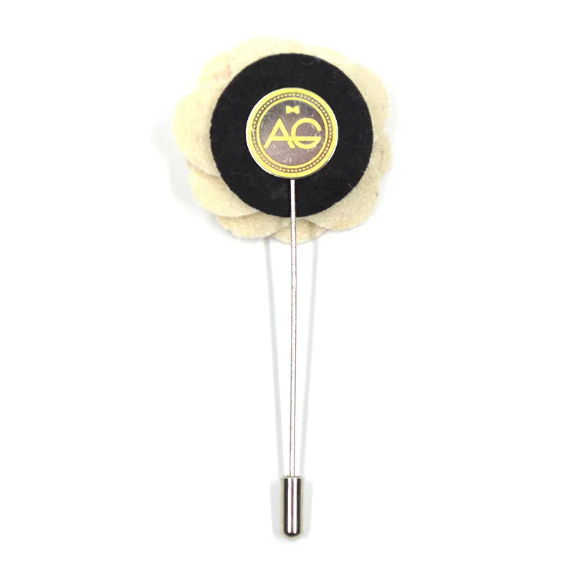 Lapel Pin - Floral Eggshell