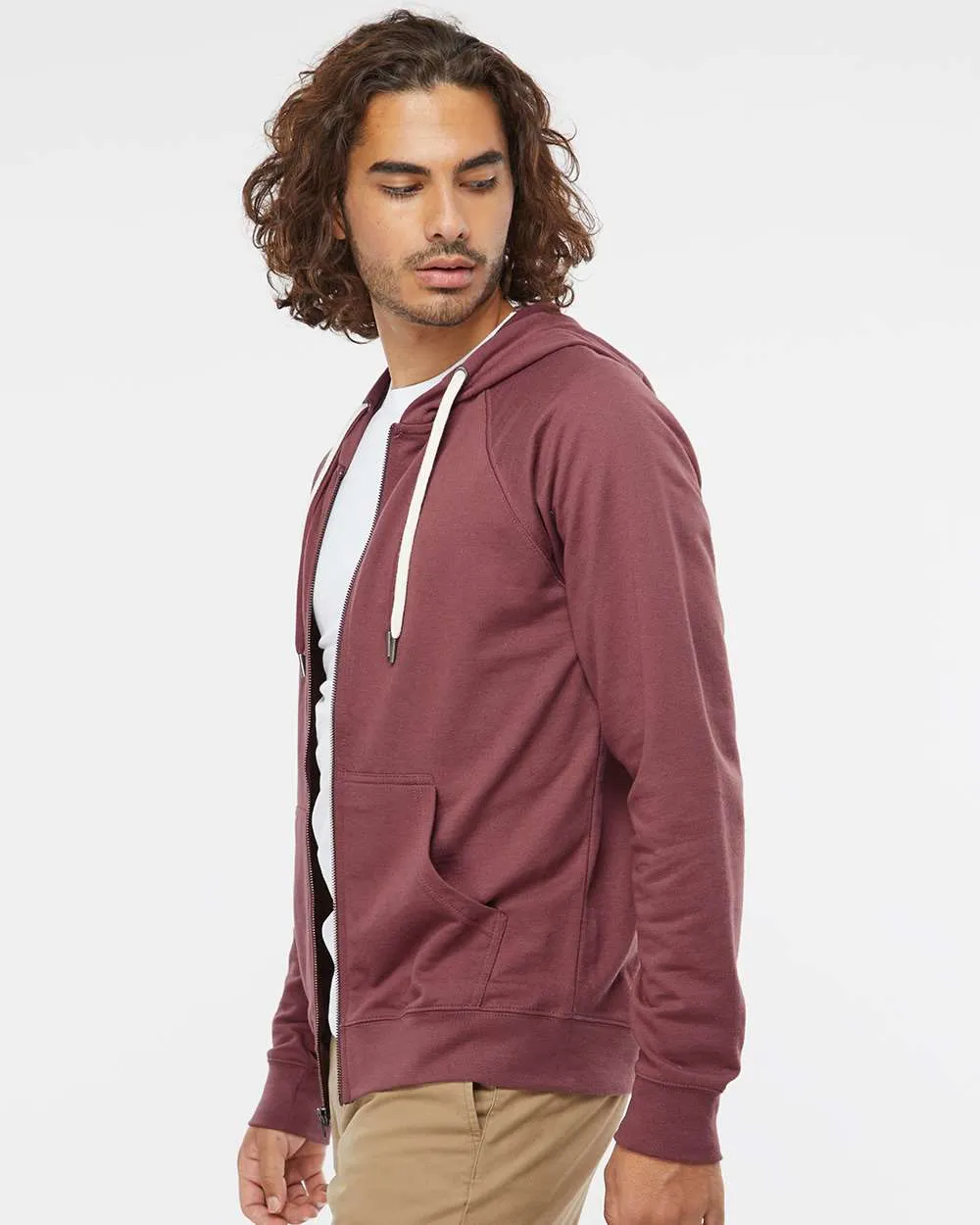 Lightweight Loopback Terry Full-Zip Hooded Sweatshirt