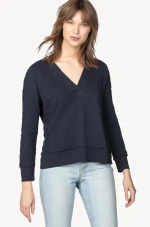 Lilla P Rib Trim V-Neck