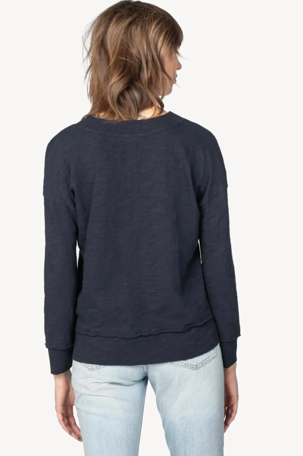 Lilla P Rib Trim V-Neck