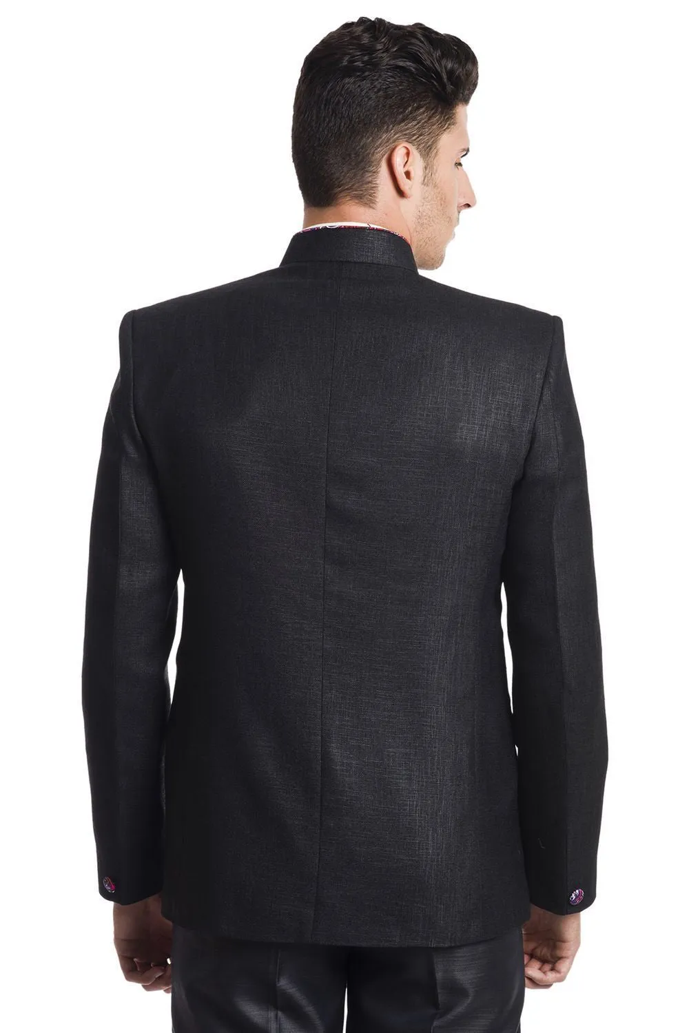Linen Blend Black Bandhgala