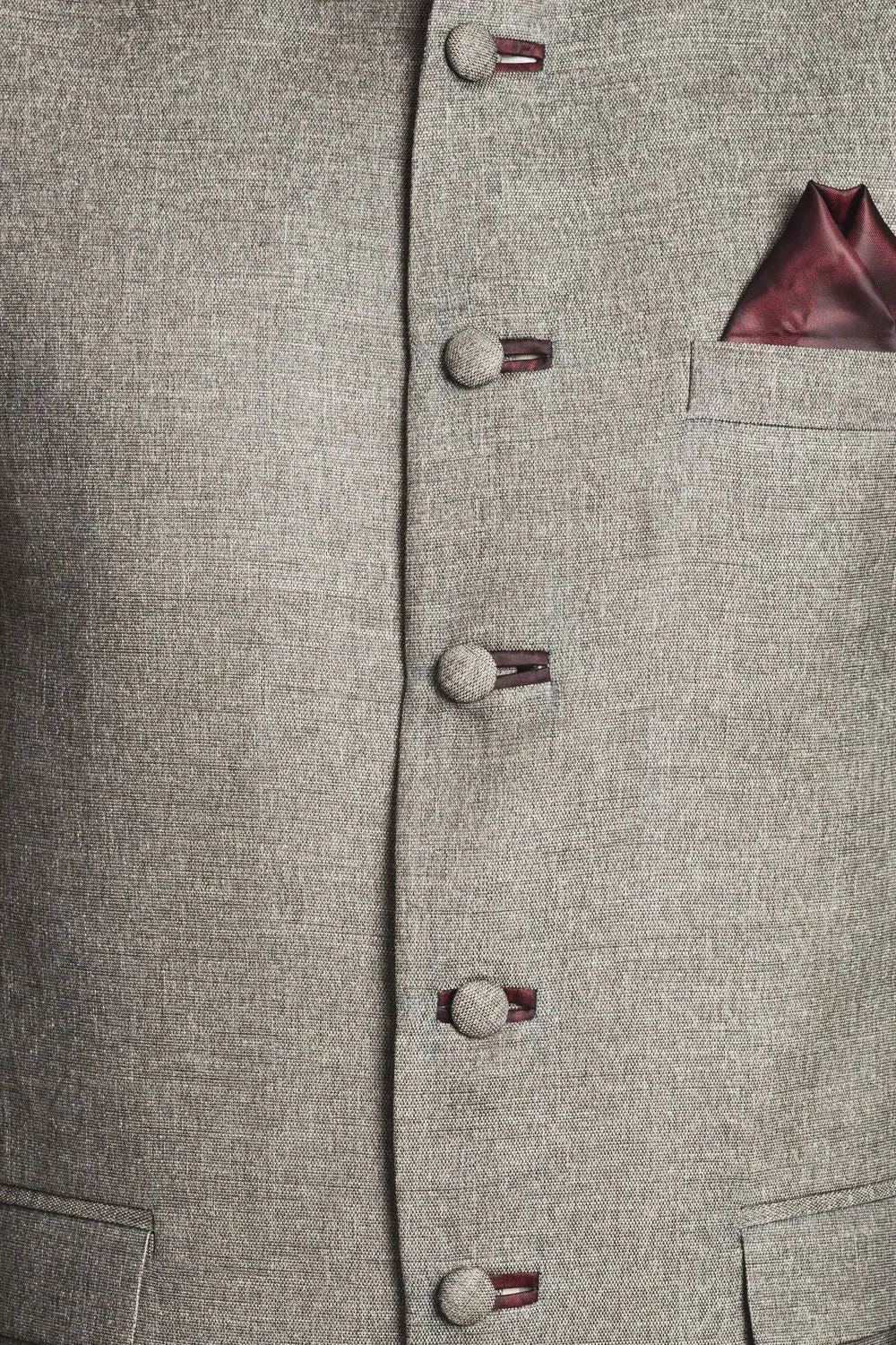 Linen Blend Brown Bandhgala