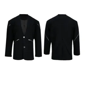Loose Fit Blazer with Padded Shoulders