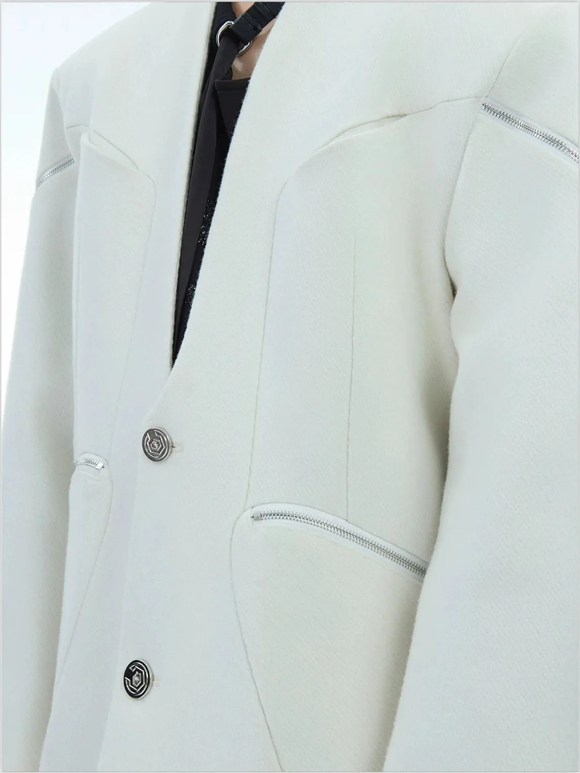 Loose Fit Blazer with Padded Shoulders