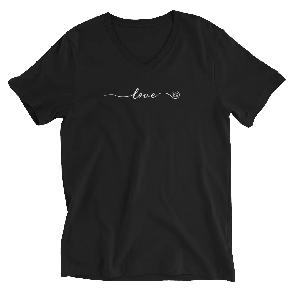 Love Short V-Neck T-Shirt Black