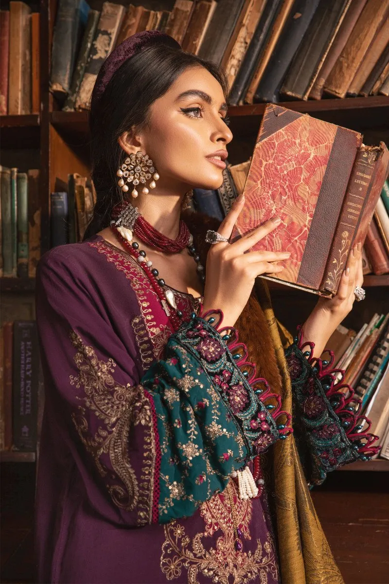 MARIA B | Linen Winter Collection 2022 | DL-1002-Purple