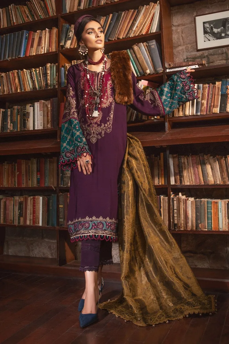 MARIA B | Linen Winter Collection 2022 | DL-1002-Purple