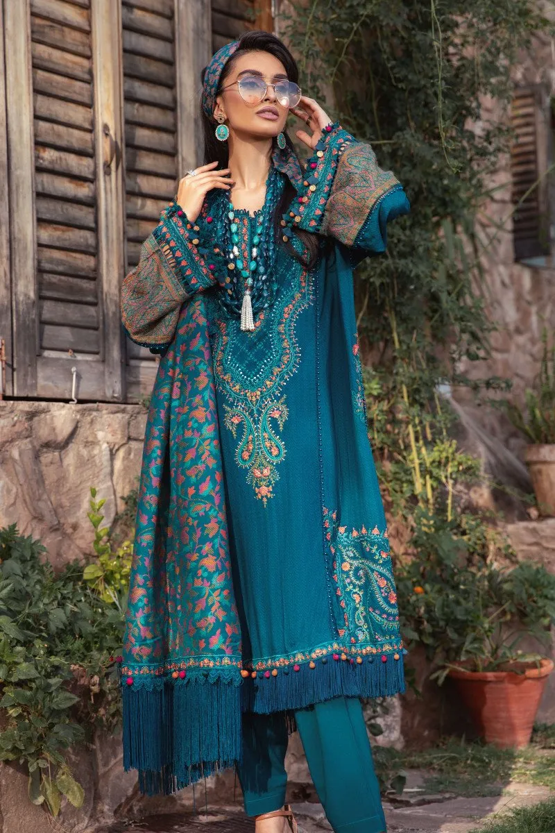 MARIA B | Linen Winter Collection 2022 | DL-1009-Blue