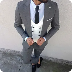 Men's Double Breasted  3 Piece Suit Up To Size 6XL