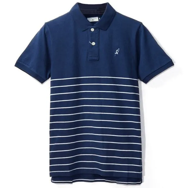 Men's Half Striped Polo
