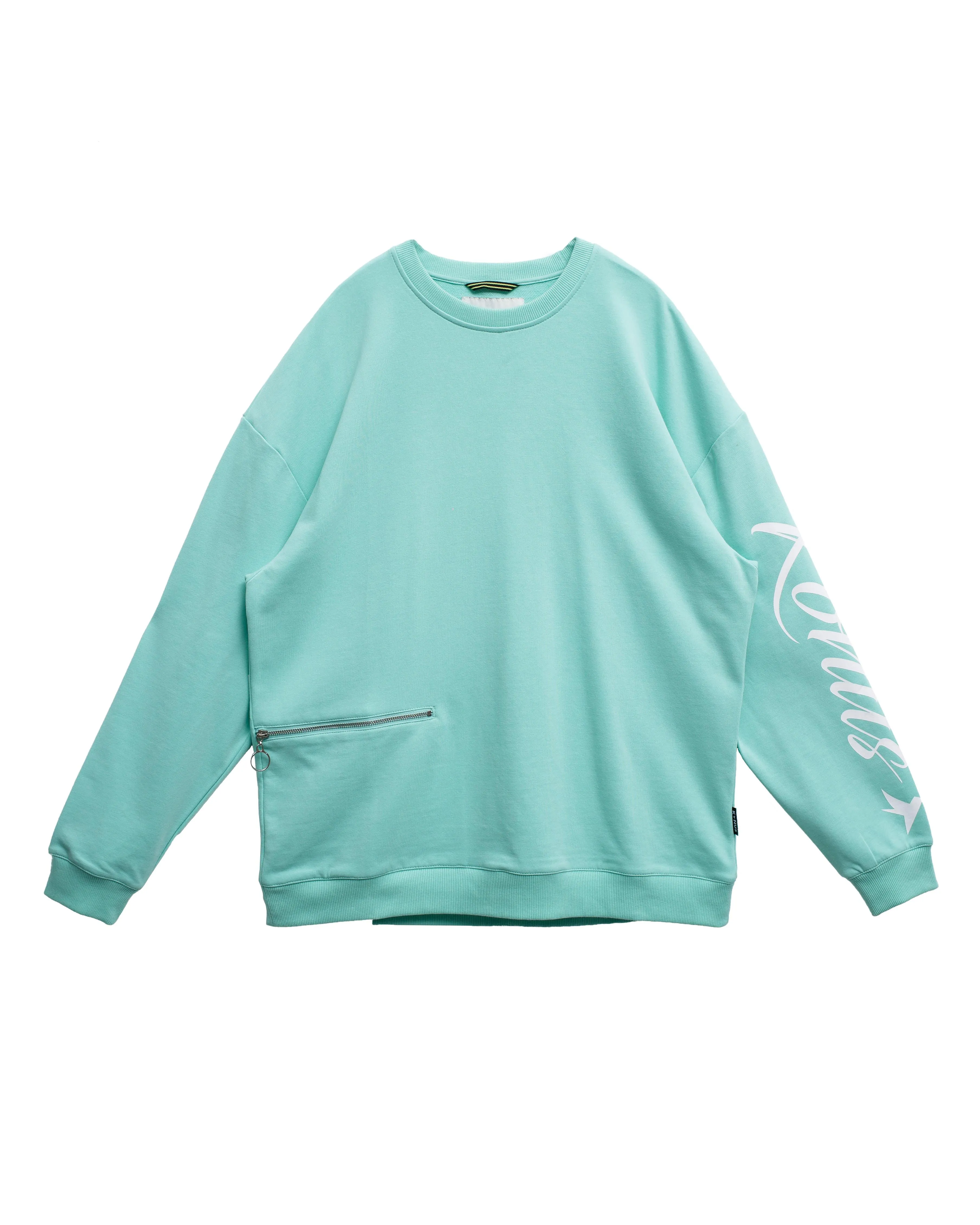 Men's Oversized Zip Pocket Sweatshirt In Mint