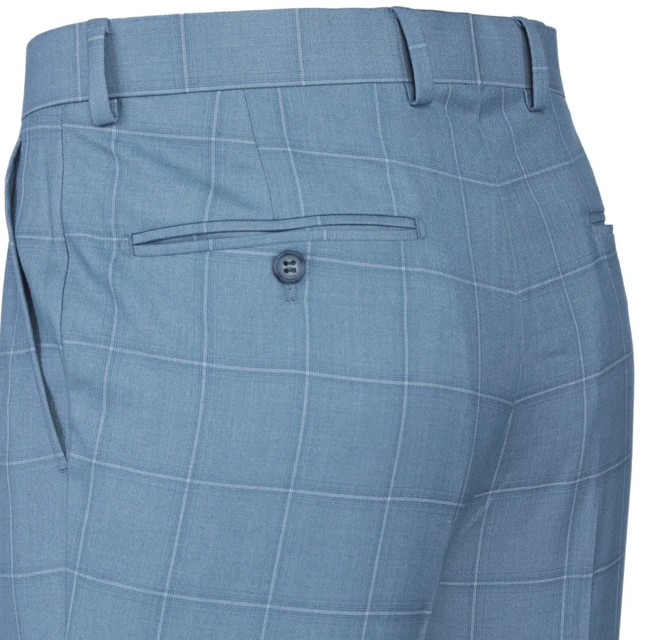 Men's Renoir Two Piece Windowpane Light Blue Slim Fit Suit