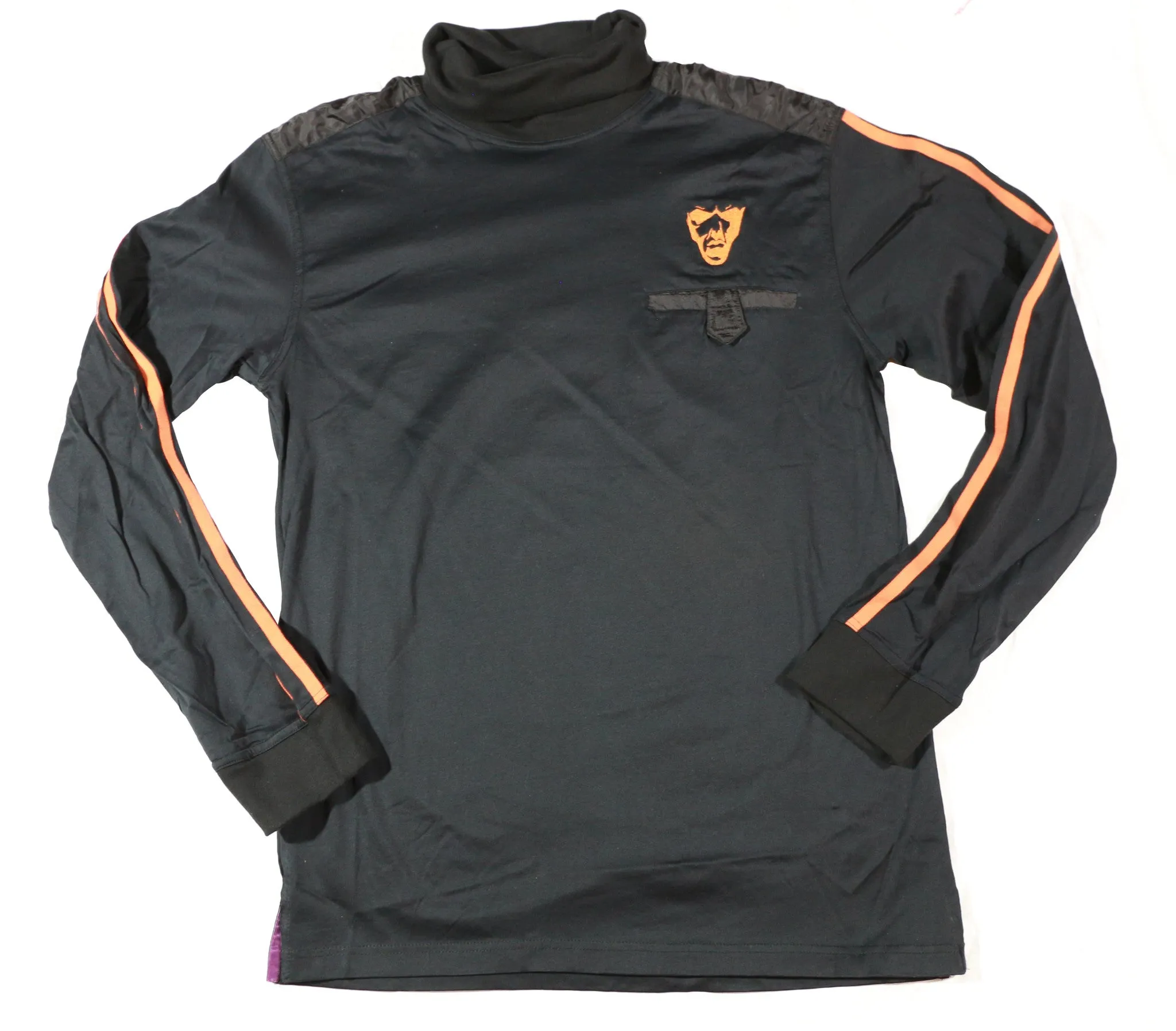 Men's Turtleneck Jersey : Black & Orange