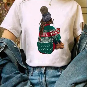 Merry Christmas Lady White T-Shirt