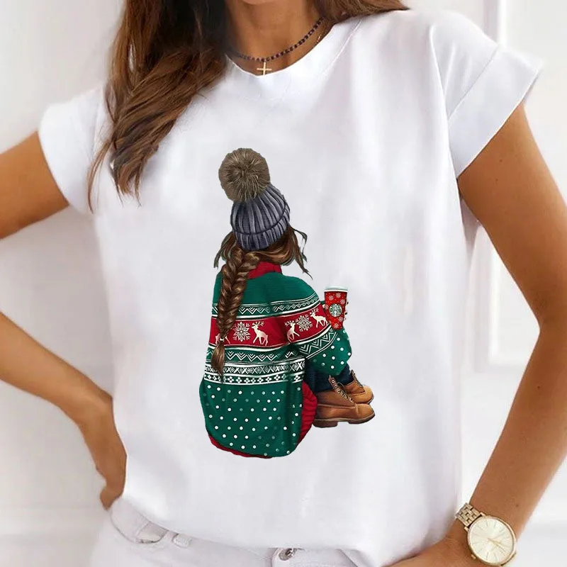 Merry Christmas Lady White T-Shirt