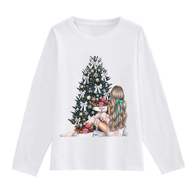Merry Christmas Women White T-Shirt A