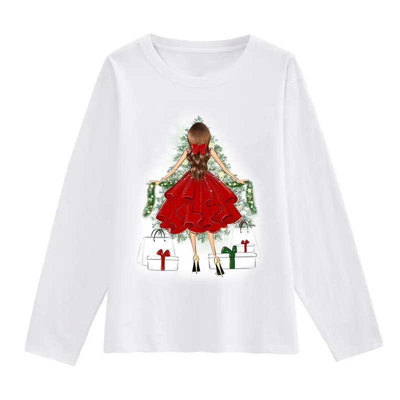 Merry Christmas Women White T-Shirt B