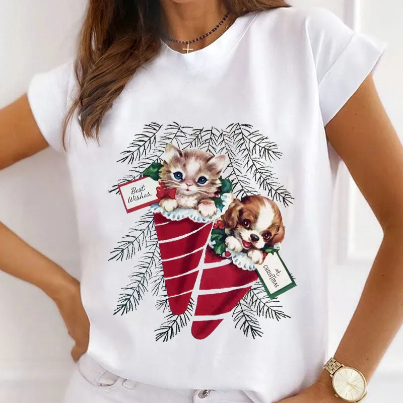 Merry Christmas Women White T-Shirt Z