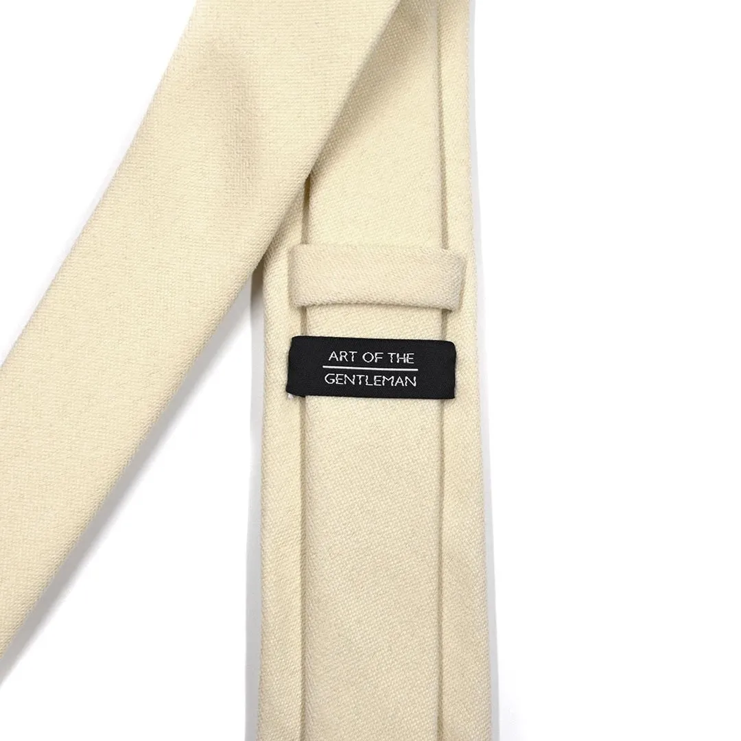 Microsuede Canary Ivory Tie Set