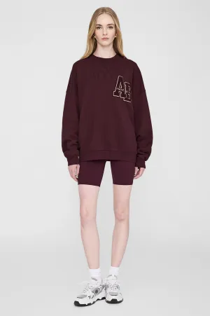 Miles Oversized Sweatshirt Letterman - Dark Burgundy