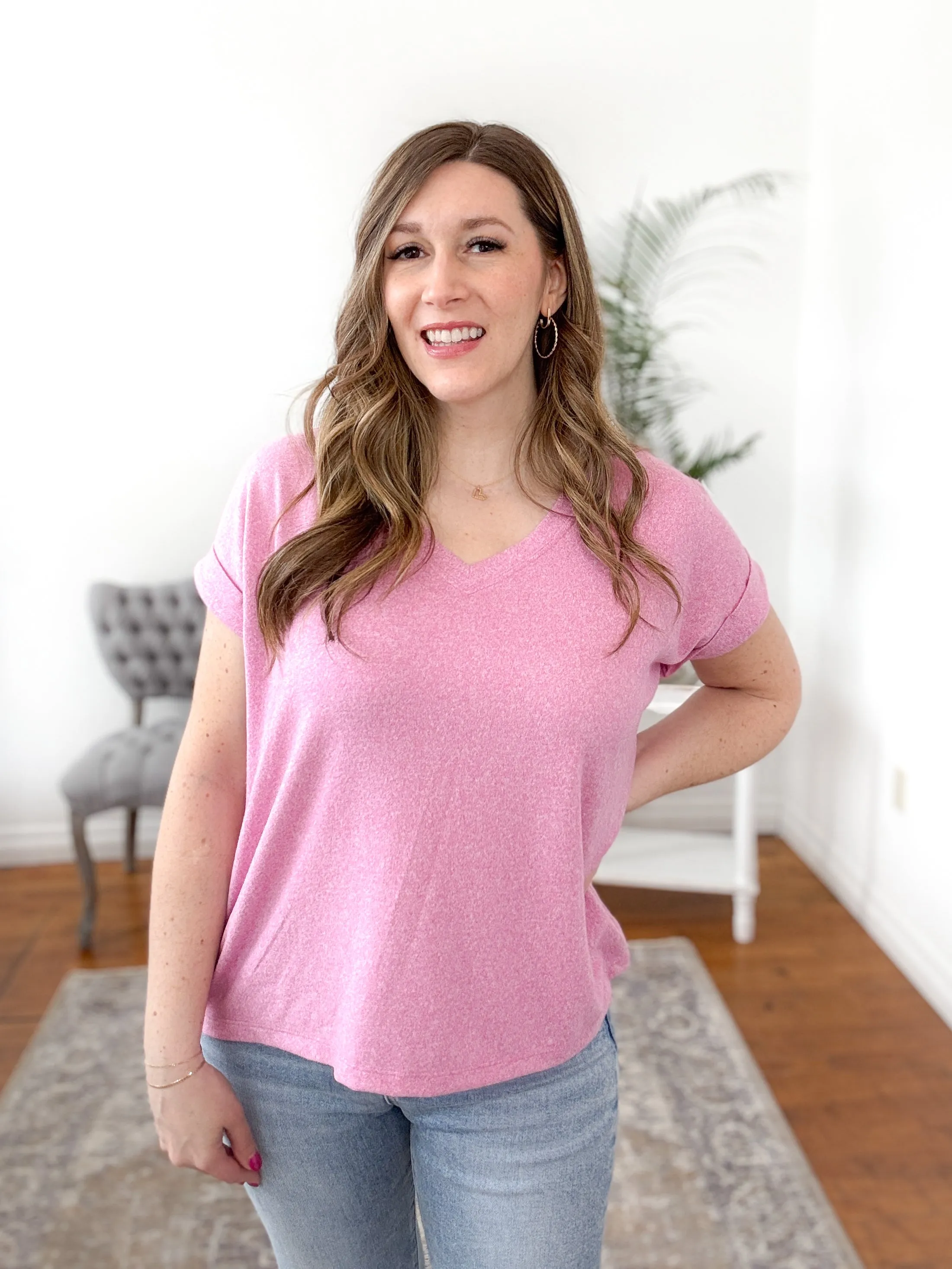 Mirriam Rolled Sleeve Top