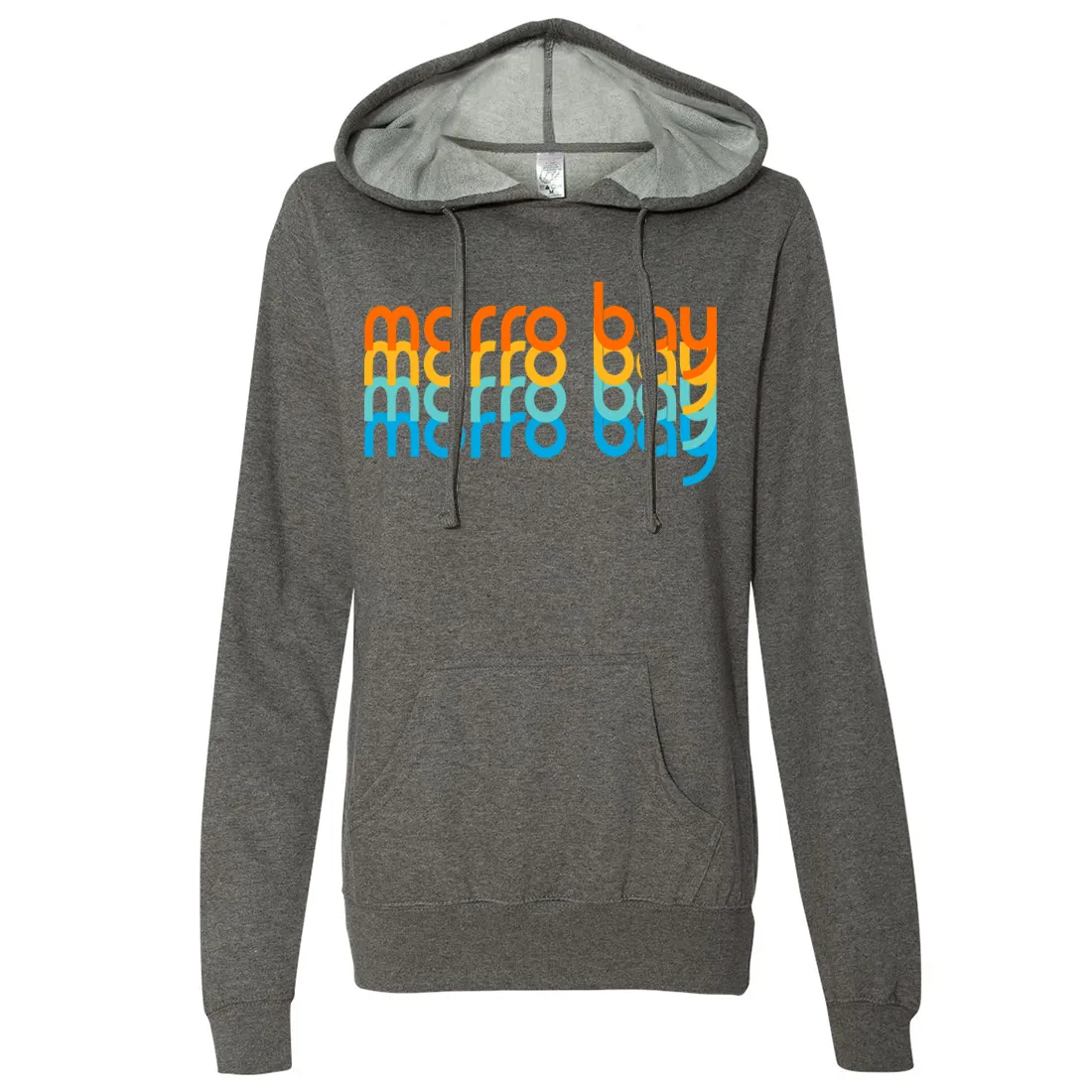 Morro Bay Stacked Ladies Lightweight Fitted Hoodie