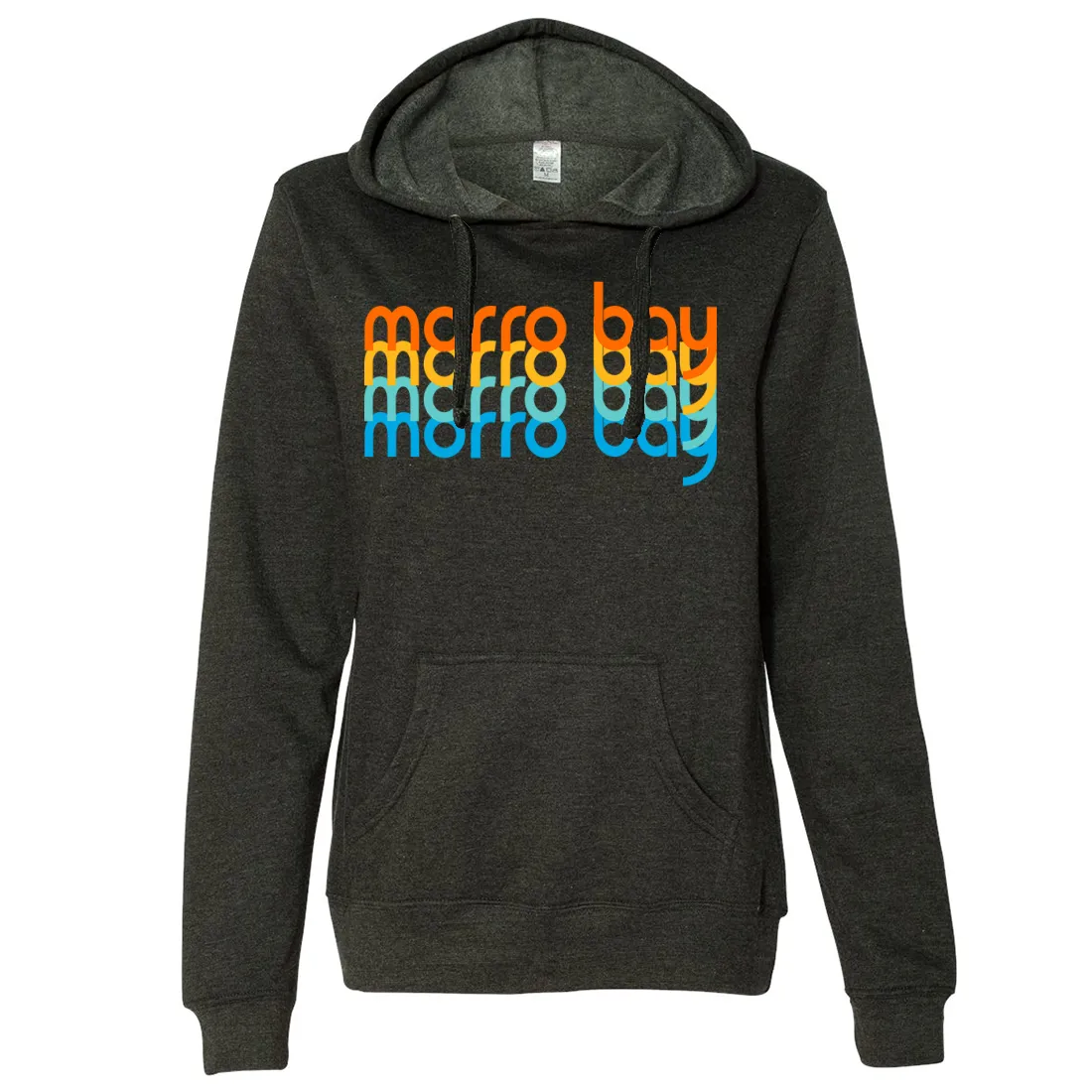 Morro Bay Stacked Ladies Lightweight Fitted Hoodie
