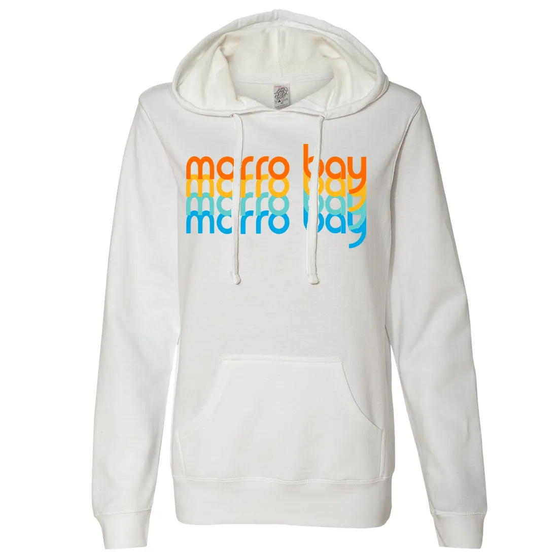Morro Bay Stacked Ladies Lightweight Fitted Hoodie