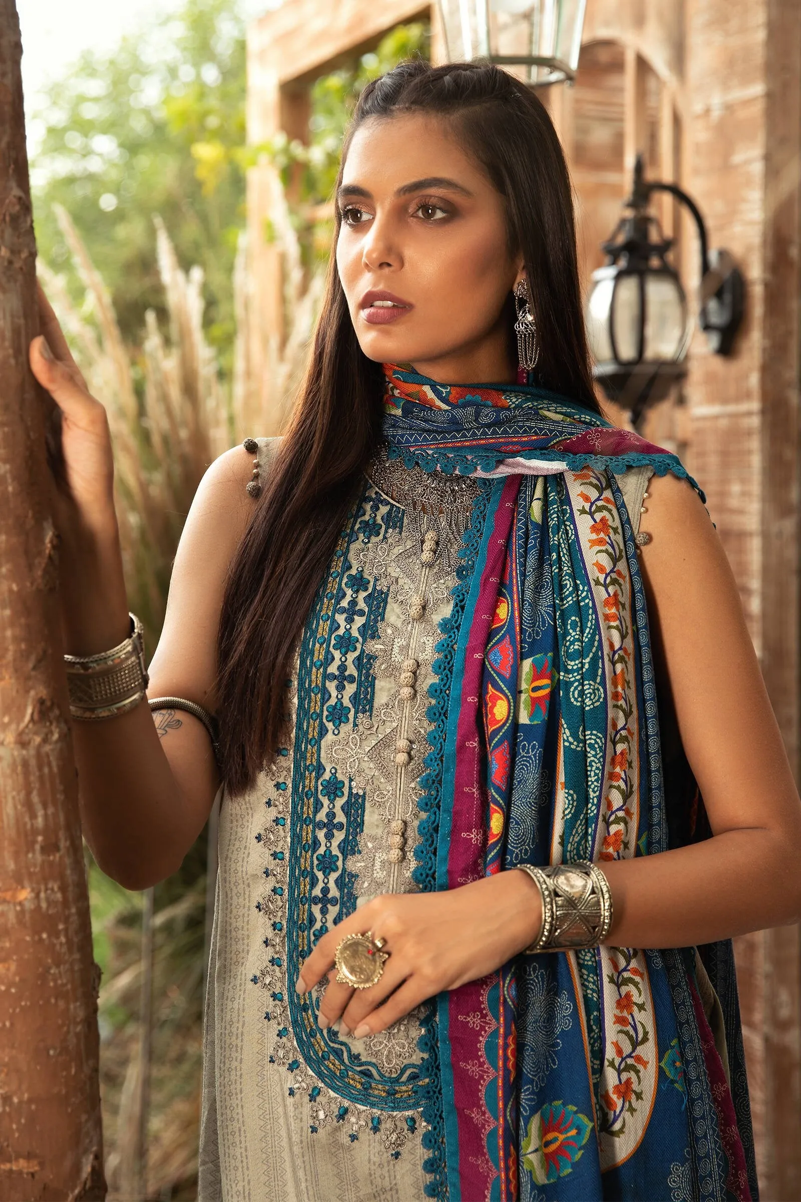 MPT 1207 A | Maria B MPrints Winter Collection 2021 | Unstitched Embroidered Dobby Linen Suits