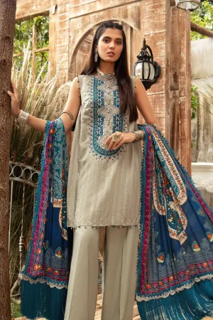 MPT 1207 A | Maria B MPrints Winter Collection 2021 | Unstitched Embroidered Dobby Linen Suits