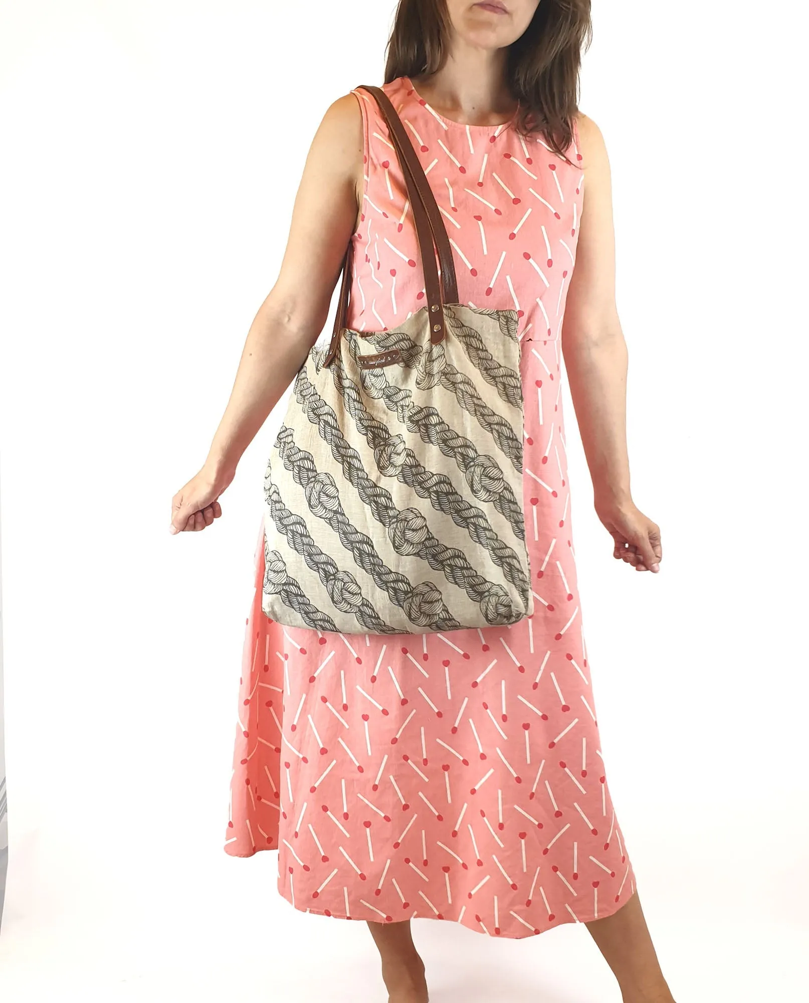 Nancybird linen-leather tote bag