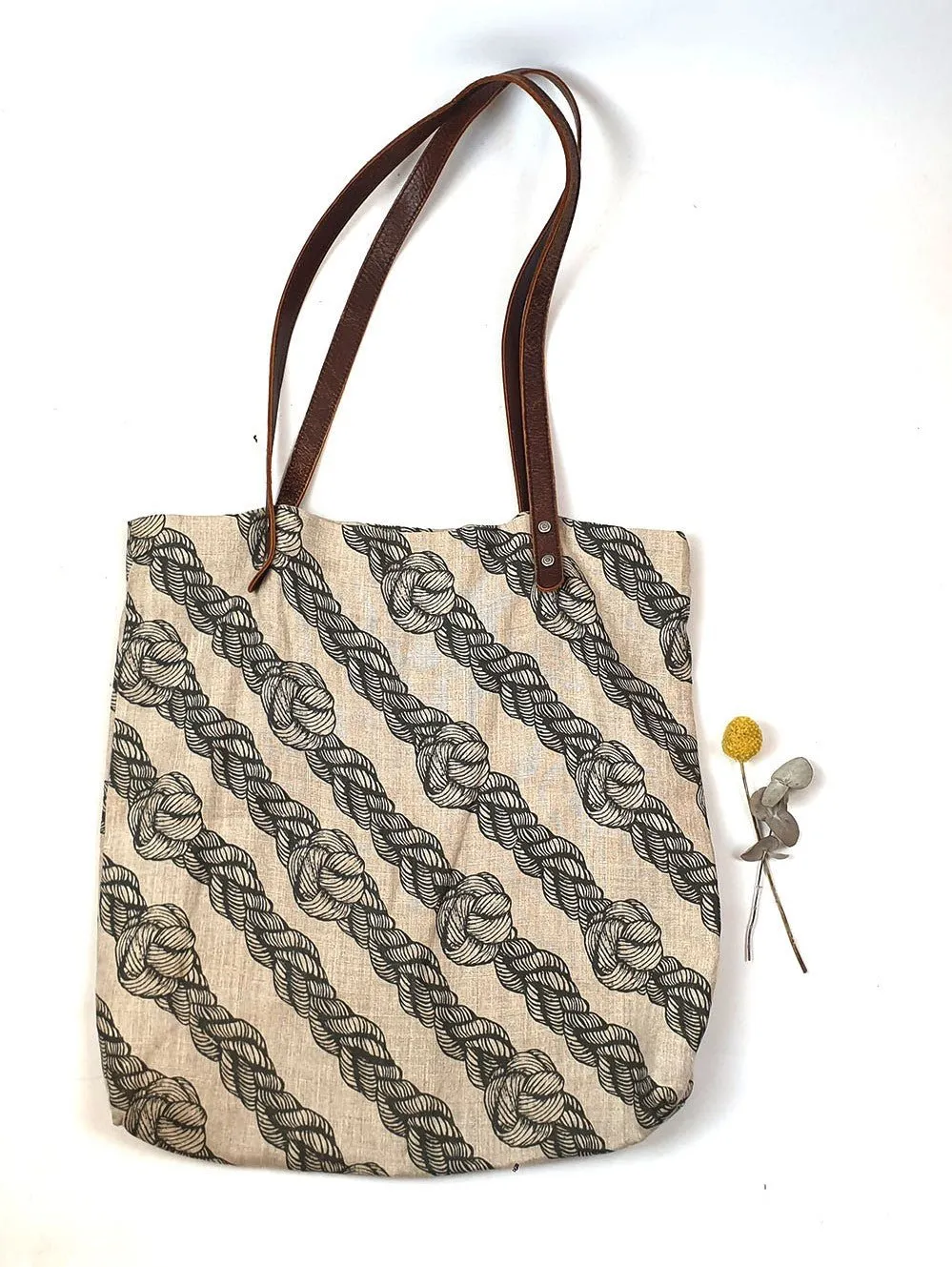 Nancybird linen-leather tote bag