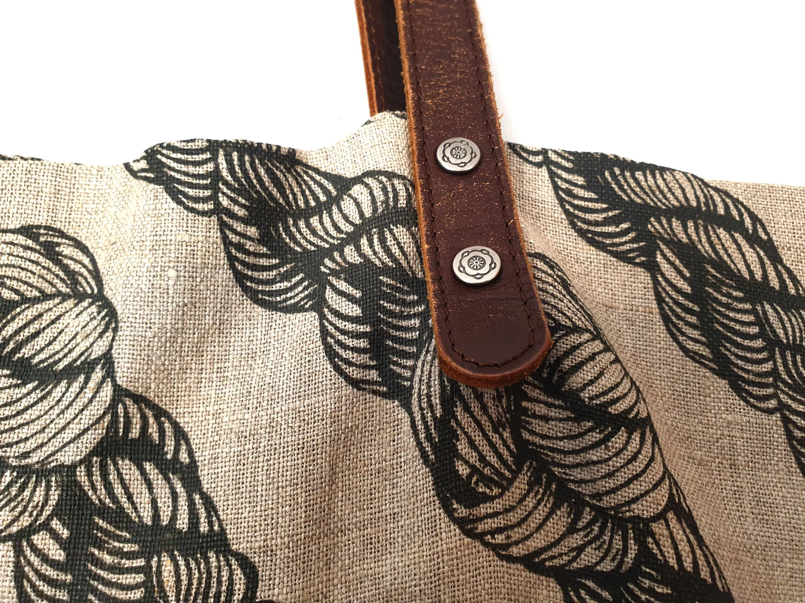 Nancybird linen-leather tote bag