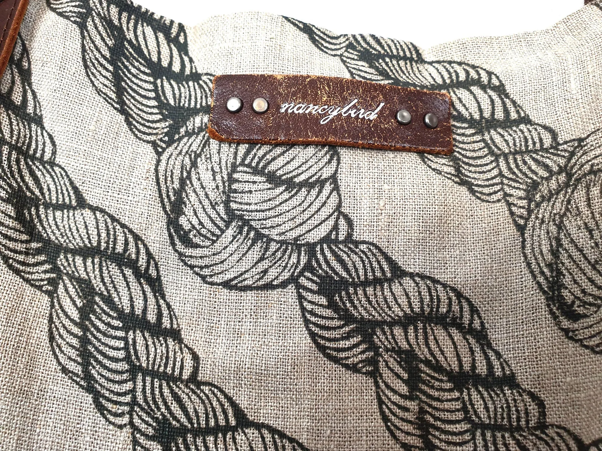 Nancybird linen-leather tote bag