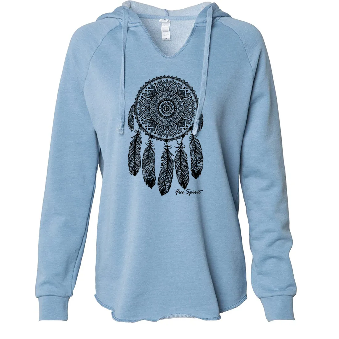 Native American Dreamcatcher Free Spirit Black Women's Soft Hooded Pullover