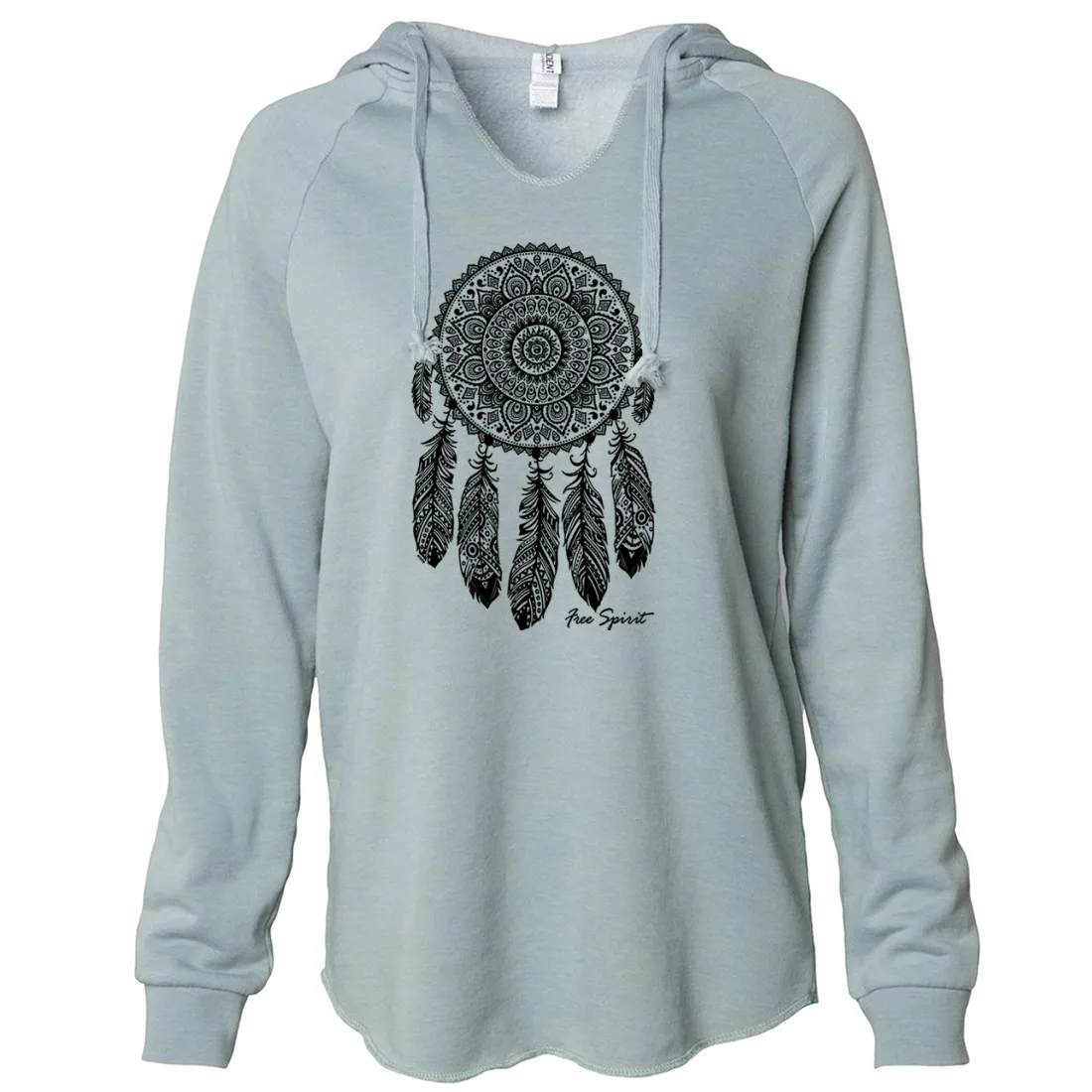 Native American Dreamcatcher Free Spirit Black Women's Soft Hooded Pullover