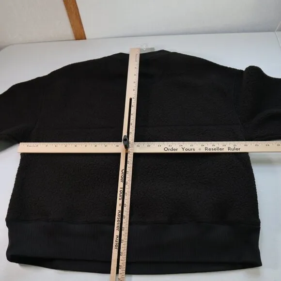 NEW Everlane The ReNew Fleece Oversized Crew Sweatshirt Sherpa Black